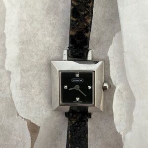 Coach Silver and Black Square Dial Watch